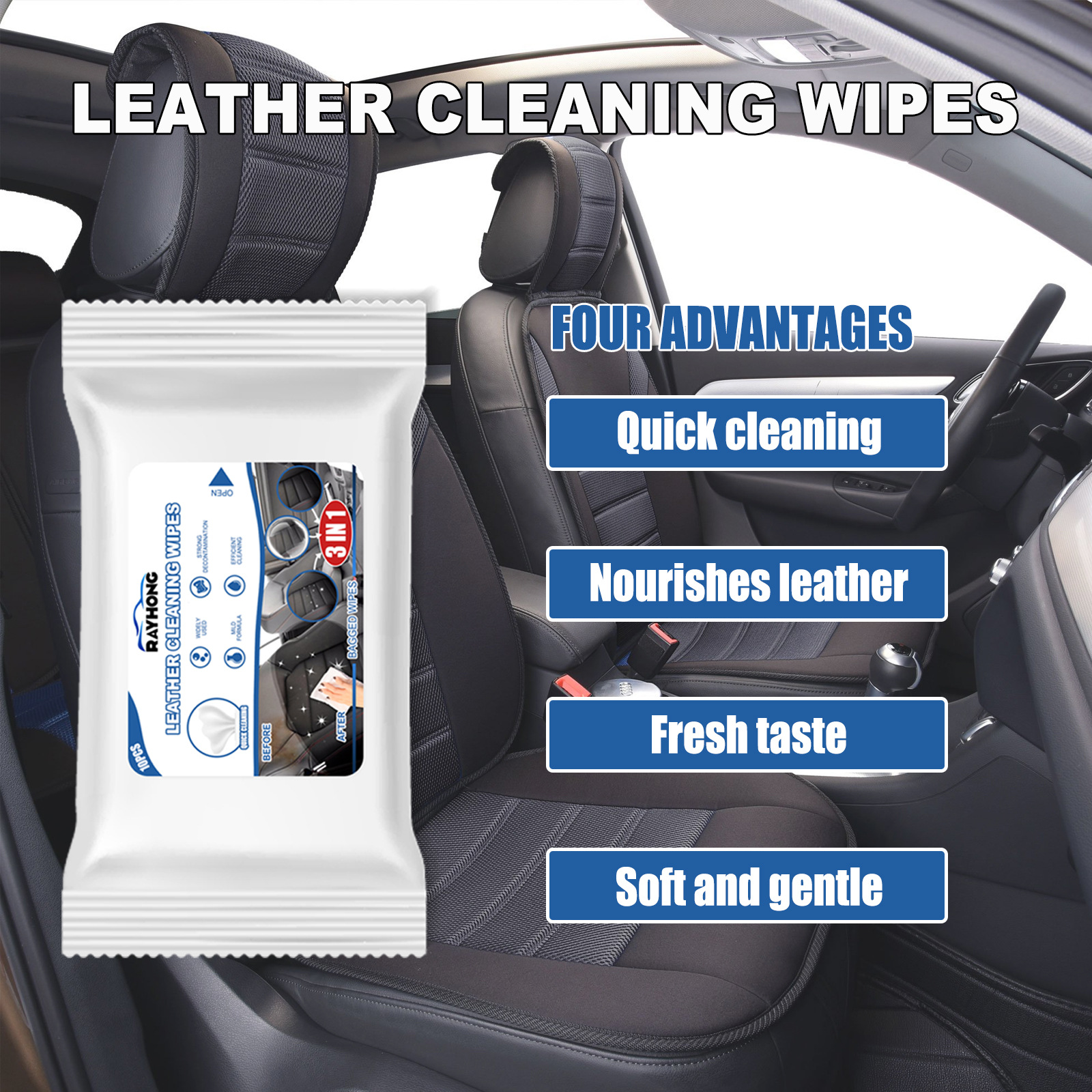 Car Leather Cleaning Wipes, Se - Dirt Brush Interior 评论和价格