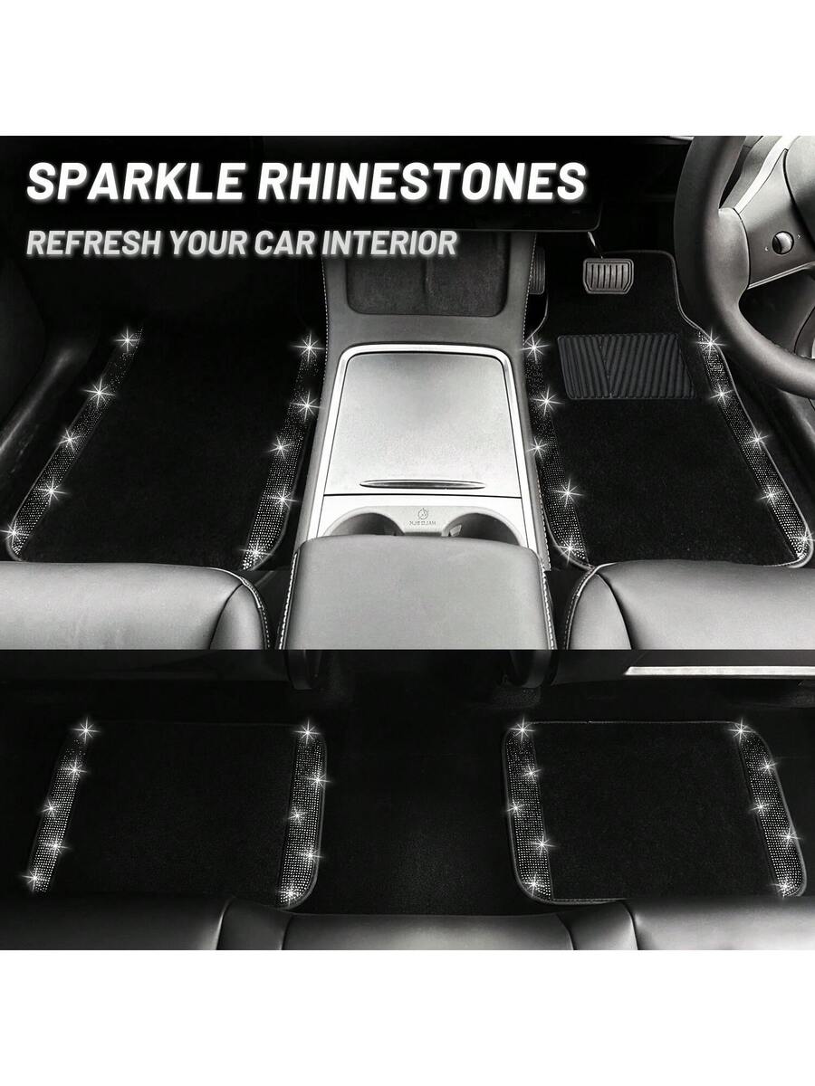 Bling Car Floor Mats Set With  - Dirt Brush Interior 评论和价格