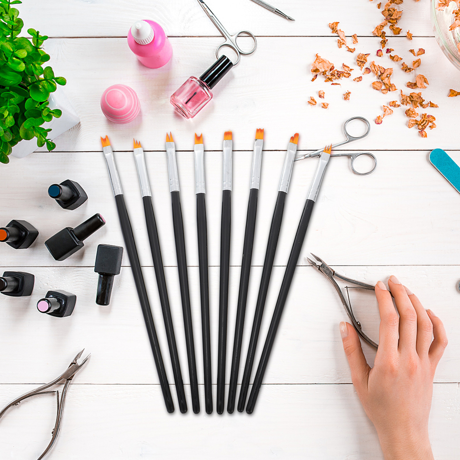 8Pcs Nail Painting Brushes Set - Detailing Brush Set 评论和价格