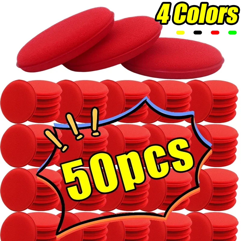 50pcs Round Car Ultra Soft Foa - Wax Applicator Pad 评论和价格