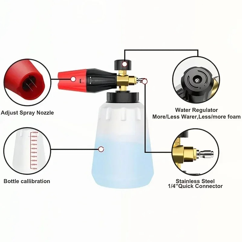 Adjustable Snow Foam Lance 1L  - Pressure Washer Foam Gun 评论和价格