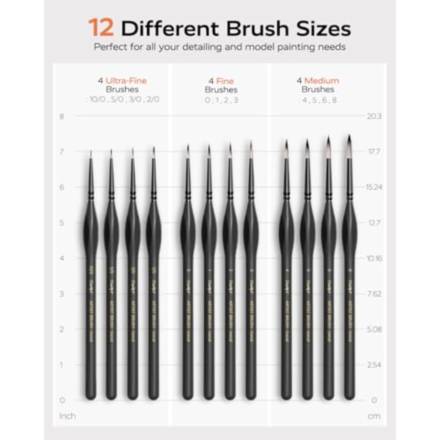 Detail Paint Brushes Set, 12 P - Detailing Brush Set 评论和价格