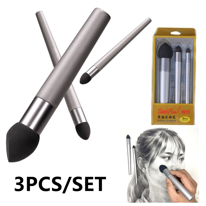 3Pcs Sketch Pen Brush Sponge W - Detailing Brush Set 评论和价格